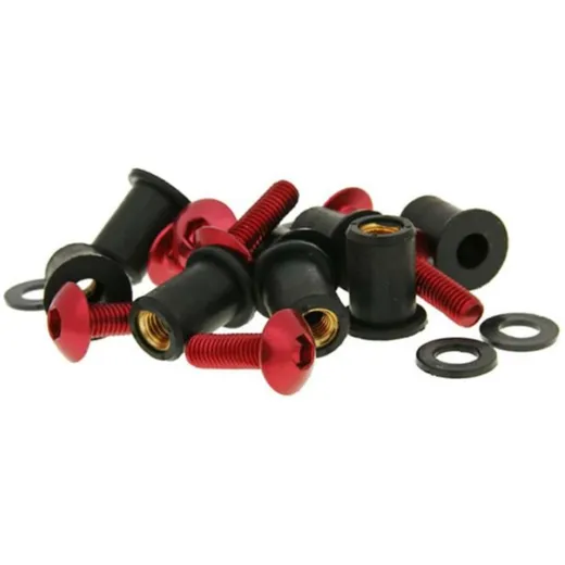 Aluschrauben Muttern Set M5x16 rot - 8 Stück VC21208 Aluschrauben Muttern Set M5x16 rot - 8 Stück VC21208