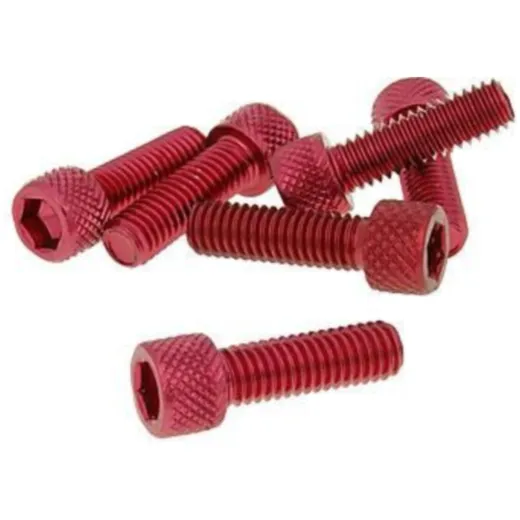 Bolzen Schraubensatz 6 Stück Innensechskant Alu rot - M6x20 VC21282 Bolzen Schraubensatz 6 Stück Innensechskant Alu rot - M6x20 VC21282