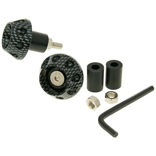 handlebar / bar ends anti-vibration flat 13.5 / 17.5mm (incl. adapter) - carbon look VC23339