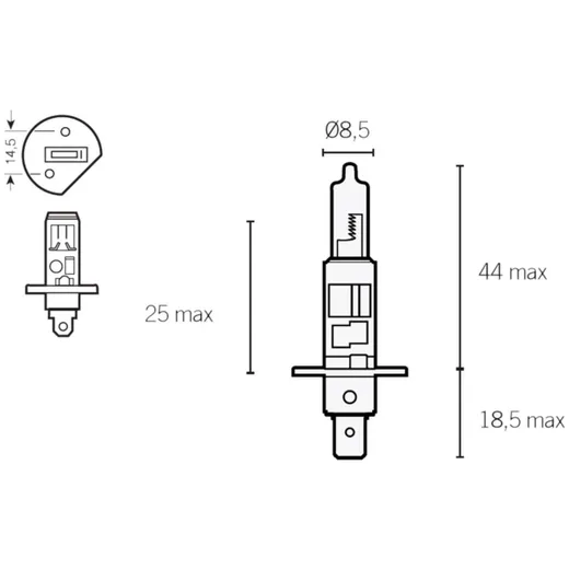 Glühlampe Halogen H1 P14,5s 12V 55W VC28517_1