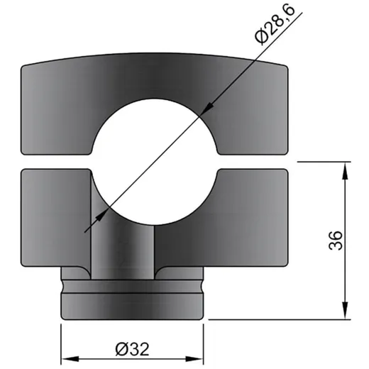 handlebar adapter / mount 28.6mm black VC30843_2