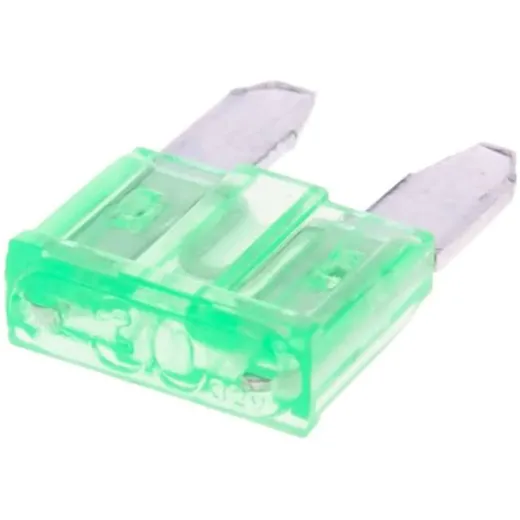 mini blade fuse flat 11.1mm 30A green in color VC31013