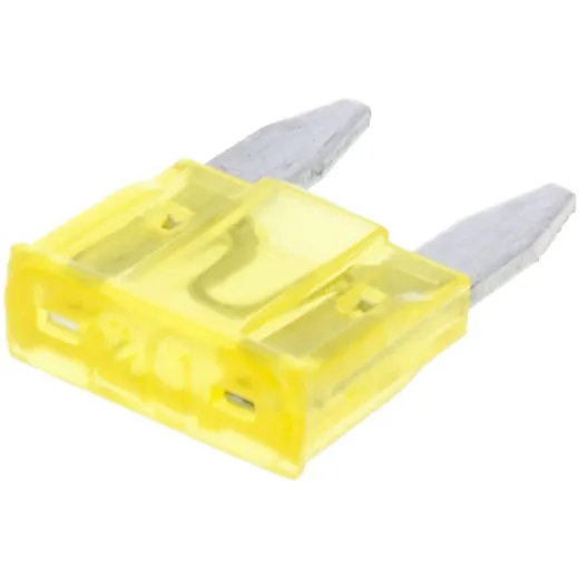 mini blade fuse flat 11.1mm 20A yellow in color VC31014