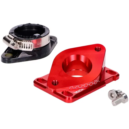 Ansaugstutzen VOCA Aluminium CNC PWK 21-28mm rot für Minarelli AM6, Derbi VCR-RD13.ADM.28/RE Ansaugstutzen VOCA Aluminium CNC PWK 21-28mm rot für Minarelli AM6, Derbi VCR-RD13.ADM.28/RE