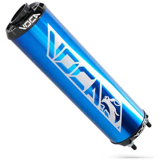Endschalldämpfer VOCA Alu blau - CNC Endkappe schwarz VCR-RD30400/BLBK