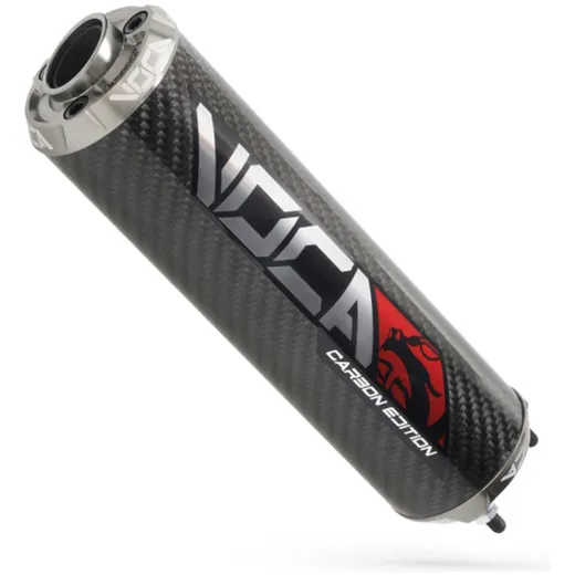 Rear silencer VOCA Carbon - CNC end cap gray VCR-RD30400/CAAL