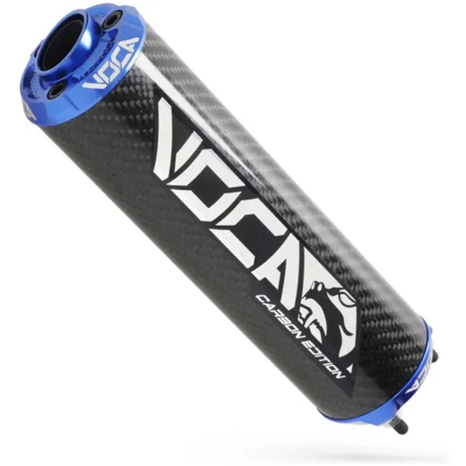 Rear silencer VOCA Carbon - CNC end cap blue VCR-RD30400/CABL