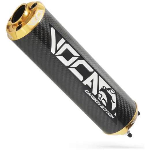 Rear silencer VOCA Carbon - CNC end cap gold VCR-RD30400/CAGO
