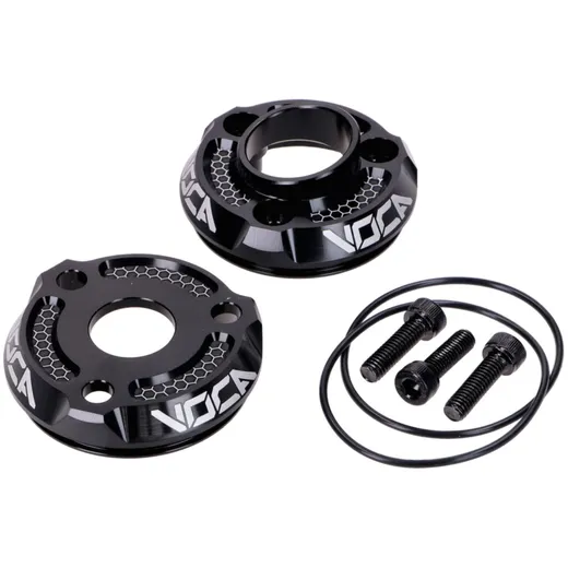Rear silencer end cap Voca Racing black VCR-RD304CNC/BK