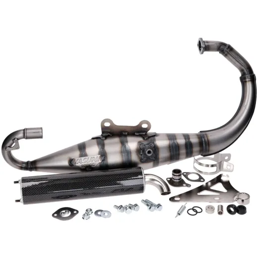 exhaust Yasuni Carrera 10 carbon look for Minarelli vertical YAS317-2C exhaust Yasuni Carrera 10 carbon look for Minarelli vertical YAS317-2C
