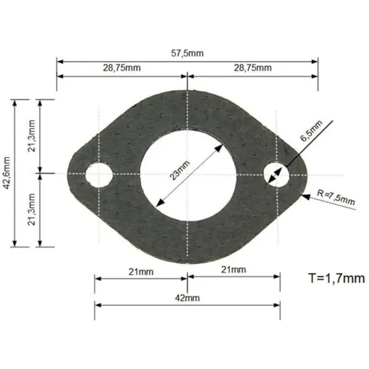 silencer gasket Yasuni - flat YAZ-JUN101R_1