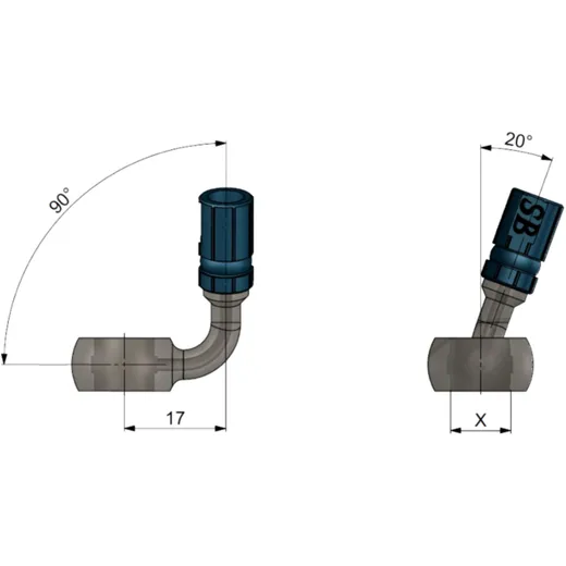 Ringfitting Vario TYP029 10 mm 90+20 SR Edelstahl für Motorräder