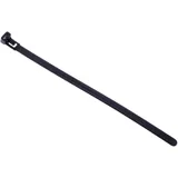 Reusable Cable Ties 7.6x200 mm Black, Pack of 10 Pieces
