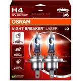 Lampe H4 12V60/55W für Osram Duo Night Breaker Laser