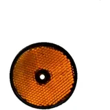 Rund gelber Rückstrahler mit Lochbefestigung 60 mm schwarzes Gehäuse
