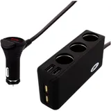 Multiladegerät 12/24V für Motorräder - 4X USB und 3X Steckdosen