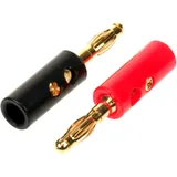 Bananenstecker-Set 10mm² rot/schwarz gold