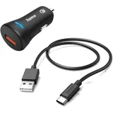 Hama USB-C Car Charger 3A Quick Charge 3.0 for Mobile Phones