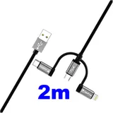 Ladekabel 3-in-1 2 m Varta USB A - C/Micro/Lightning