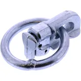End fittings with ring for airline lashing rail