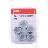 M8 Sperrzahnmuttern verzinkt, Packung 5 Stück
