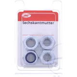 Galvanized Hex Nuts M10 DIN985, Pack of 4
