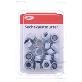 JMP Hex Nuts M6 DIN985, self-locking, galvanized, pack of 20