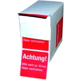JM LABEL "Wheel Retightening!" 200 PIECES DISPENSER BOX