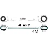 Double Ratchet Ring Spanner 4 in 1 for various models