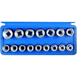 16-Piece Bi-Hex Socket Set 1/2" with Plastic Case