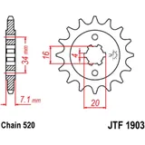 Ritzel 12Z Teilung 520 grobverzahnt 4 Innendurchmesser 16/20 passend für: KTM Duke