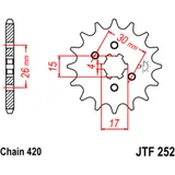 Ritzel 13Z Teilung 420 grobverzahnt 6 Innendurchmesser 15/17 passend für: Honda XR