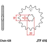 Ritzel 13Z 428 grobverzahnt für Motorräder