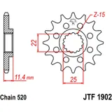 Racing - Ritzel 14Z Teilung 520 feinverzahnt Innendurchmesser 22/25 passend für: Husqvarna Enduro, Supermoto, Vitpilen