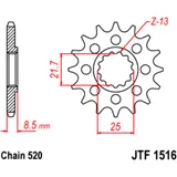 Racing - Ritzel 15Z Teilung 520 feinverzahnt Innendurchmesser 21. 7/25 passend für: Kawasaki ZX - 10R