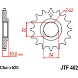 Front sprocket 16 tooth pitch 520 alternative: 7260576 for: BMW F 650, G
