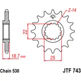 Front sprocket 14 tooth pitch 530 narrow spline inner diameter 22/25 for: Ducati Multistrada