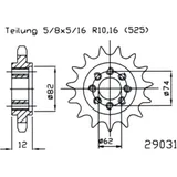 Ritzel 22Z Teilung 525 rund 17. 2/20 passend für: Gilera GP, Aprilia SRV
