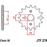 Ritzel 16Z Teilung 530 grobverzahnt 6 Innendurchmesser 22/25 passend für: Honda CB, CJ, CL, CM