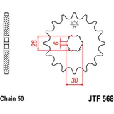 Ritzel 15Z 530 mit grober Verzahnung für Motorräder