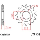 Ritzel 16Z Teilung 520 feinverzahnt Innendurchmesser 19. 5/22 passend für: Mash Two Fifty, Black Seven, Dirt Track
