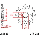 Front sprocket 15 tooth pitch 530 large spline 6 inner diameter 21/25 for: Honda VF