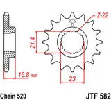 15 Tooth Sprocket 520 for Motorcycles
