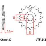 Ritzel 11Z Teilung 420 grobverzahnt 4 Innendurchmesser 16/20 passend für: Suzuki TS, RM