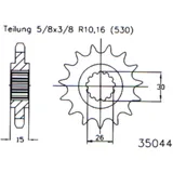 Ritzel 17Z Teilung 530 feinverzahnt Innendurchmesser 26/30 passend für: MZ/MUZ 1000