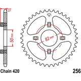 Kettenrad 40Z Teilung 420 Innendurchmesser 050 Lochkreis 082 passend für: Honda ST, SS, CB, XR