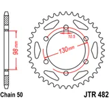 Kettenrad 47Z Teilung 530 Innendurchmesser 098 Lochkreis 130 passend für: Kawasaki H2