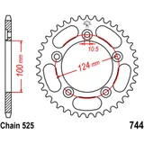 Kettenrad 36Z Teilung 525 Innendurchmesser 100 Lochkreis 124 passend für: Ducati 749, 999