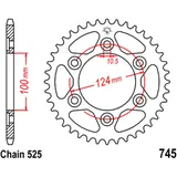 Kettenrad 39Z Teilung 525 Innendurchmesser 100 Lochkreis 124 passend für: Ducati Monster, Sport, ST4S