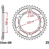 Kettenrad 60Z Teilung 428 Innendurchmesser 108 Lochkreis 123 passend für: Aprilia RS, RS4, Tuono